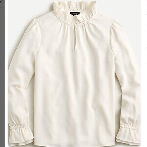 Ruffleneck top in 365 crepe